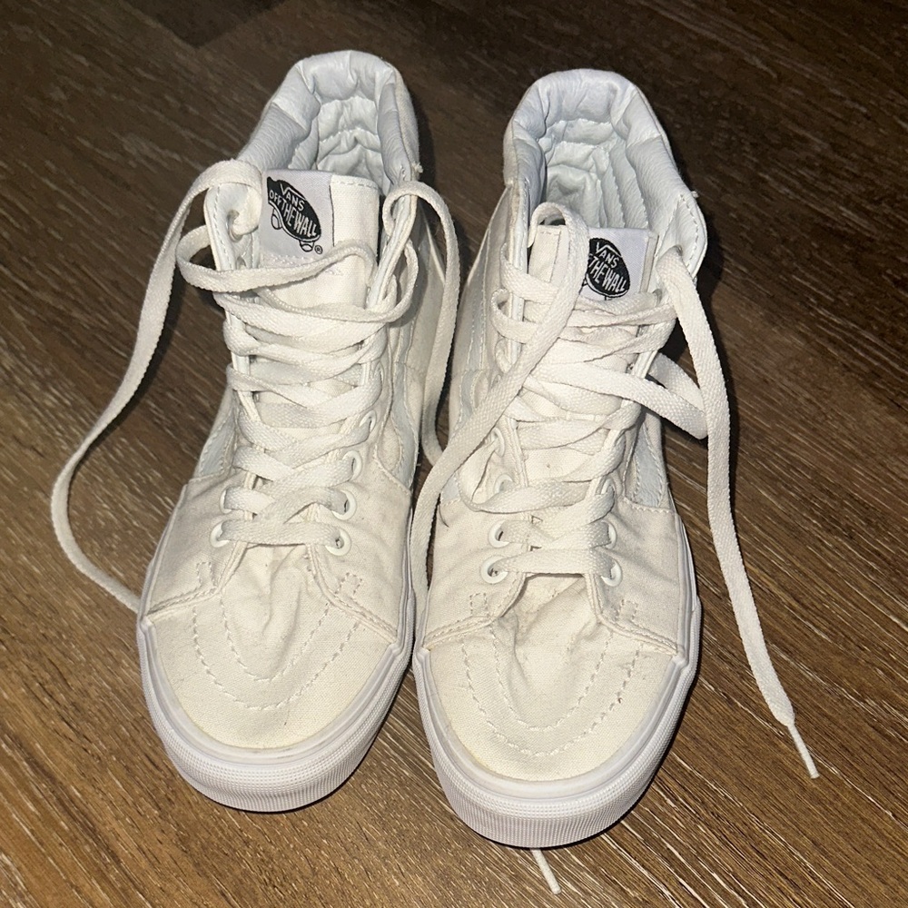 Vans White High-Top Canvas Sneakers